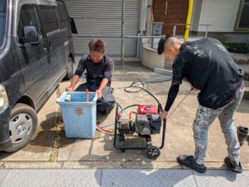 船橋市楠が山町で外壁塗装工事が着工しました🏠