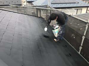 鎌ヶ谷で塗装工事。屋根塗装