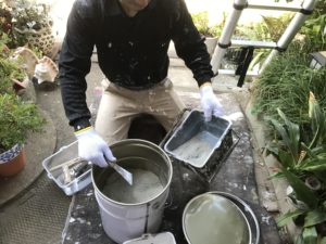 鎌ケ谷で塗装工事。モルタル工事