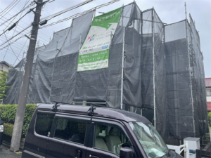 千葉市緑区あすみが丘で外壁塗装が着工しました(^^)/　適正価格で塗装業者をお探しなら美匠まで。